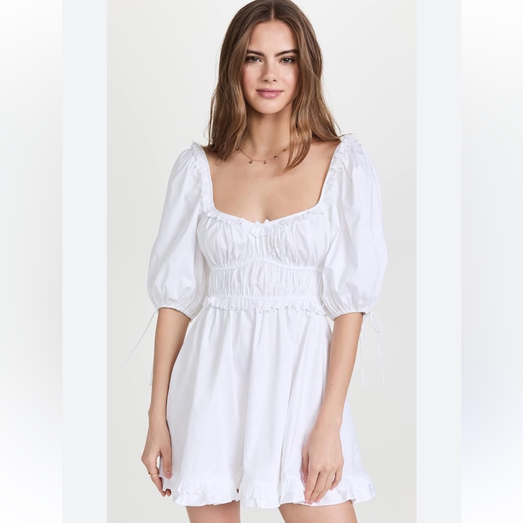 For Love & Lemons Jackson Mini Dress Ivory